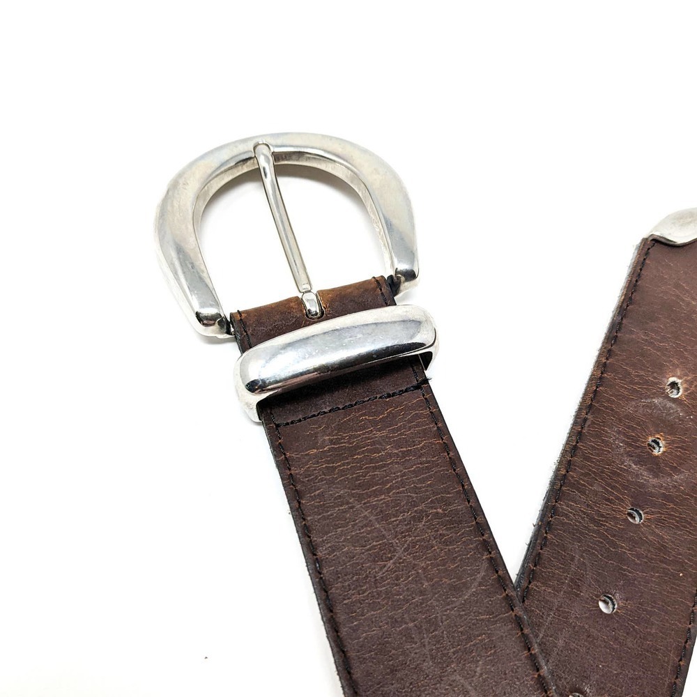 Arizona Belt Mens Large 30-34 Genuine Leather Brown Solid Thick Western USA - Picture 3 of 8